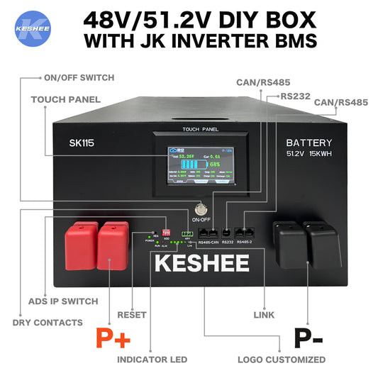 Keshee 48V JK Inverter BMS DIY Battery Box