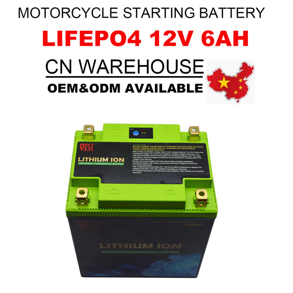 Lifepo4  Prismatic Battery Deep Cycles 12V 6Ah Motorcycles Starting Battery