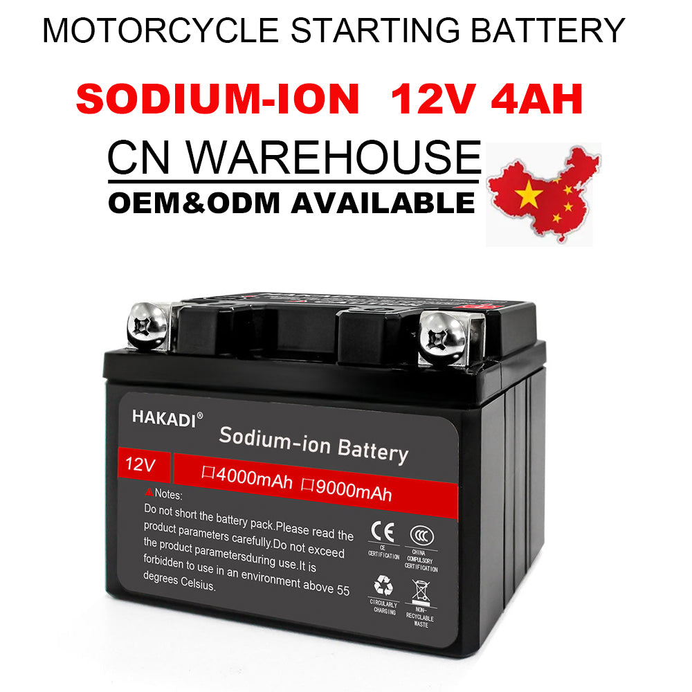 HAKADI Sodium ion 12V 4Ah Motorcycles Starting Battery SIB Powerful Deep Cycles