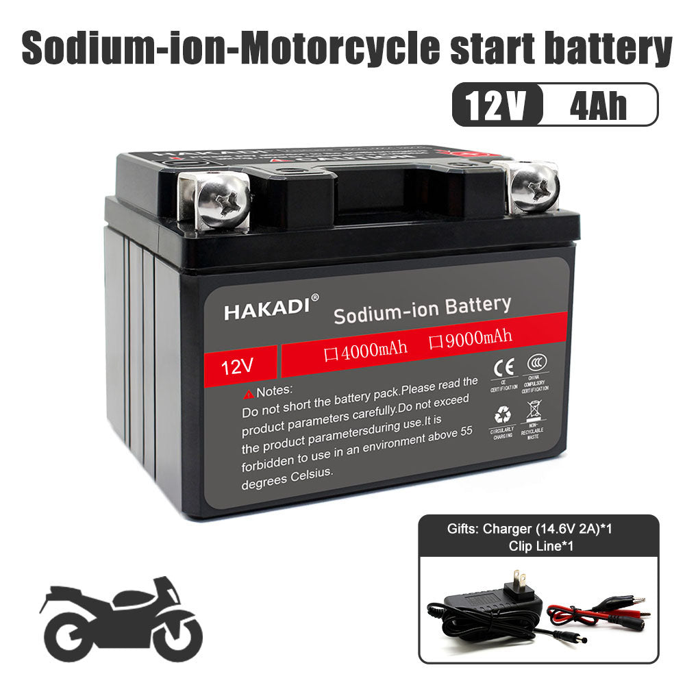 HAKADI Sodium ion 12V 4Ah Motorcycles Starting Battery SIB Powerful Deep Cycles