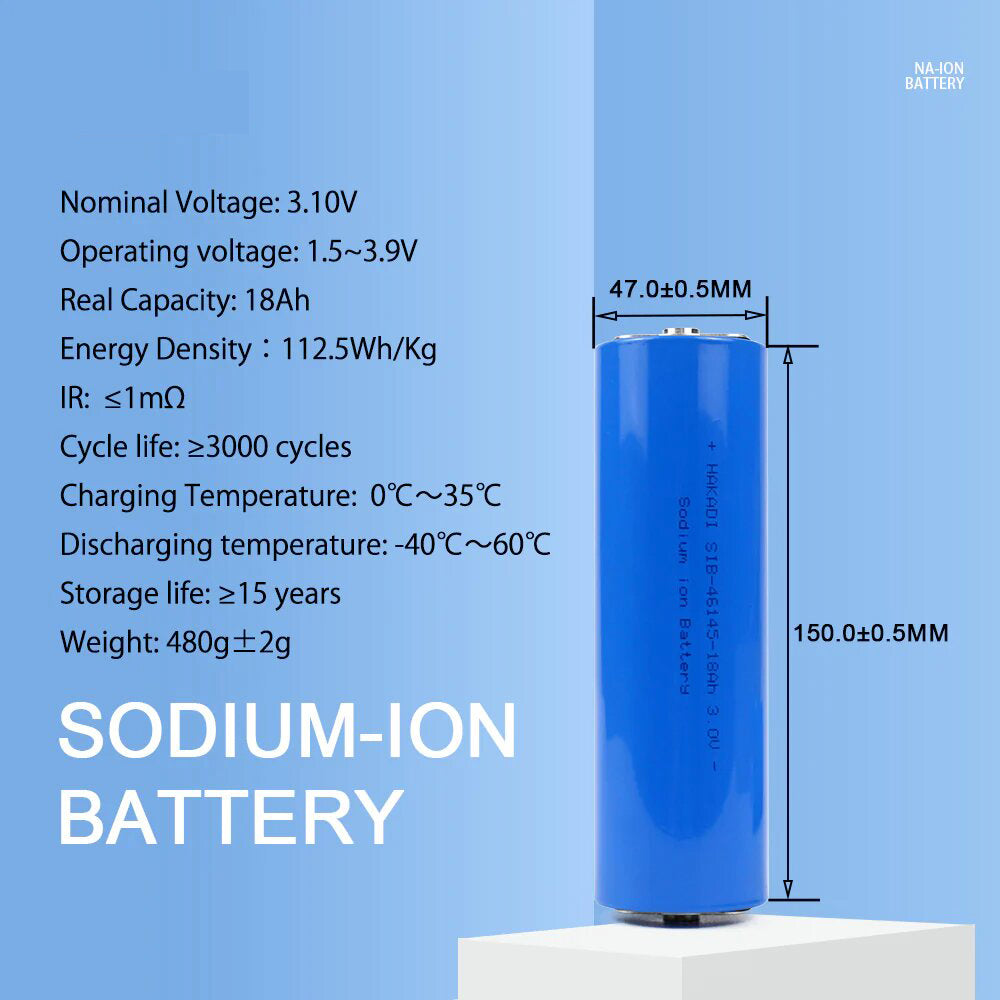 HAKADI Rechargeable Sodium-ion Cell 46150 3.0 V 18Ah SIB E-bike Low Temperature Battery